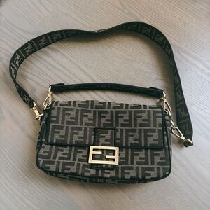 Fendi Black and Brown Crossbody Bag